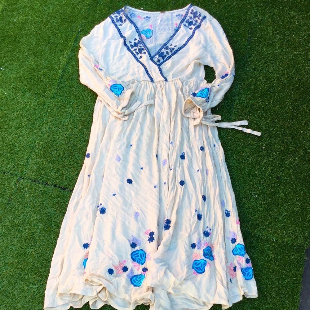 Nwot Free people embroidered maxi dress s small 4